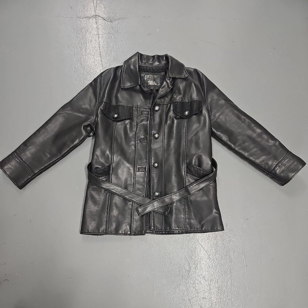 Vintage Women’s Black Leather Jacket, Size S